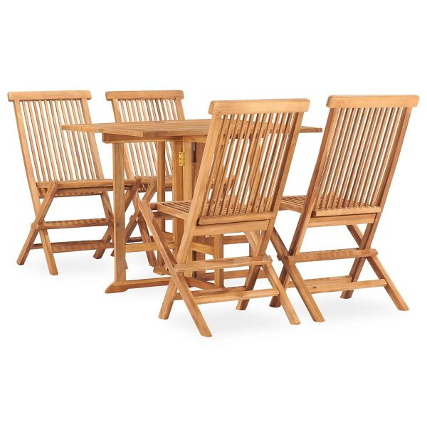 vidaXL 5-teilig Garten-Essgruppe Klappbar Massivholz Teak, 3059981