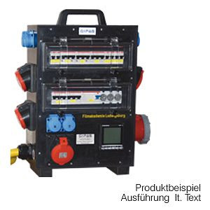 GIFAS Vollgummi-Verteiler Typ 7900, Eingang: 1 CEE-Einbaugerätestecker 5 x 125 A/400 V, Ausgang: 2 CEE-Einbausteckdosen 5 x 63 A/400 V, 211029
