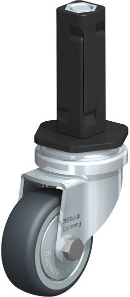 Blickle LRA-TPA 50K-FK-EV02 Apparate-Lenkrolle mit Expander, Thermoplastisches Gummi-Elastomer, Grau, 847792