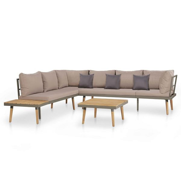 vidaXL 4-teilig Garten-Lounge-Set mit Auflagen Massivholz Akazie Braun, 44239