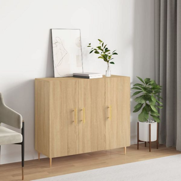 vidaXL Sideboard Sonoma-Eiche 90x34x80 cm Holzwerkstoff, 828095