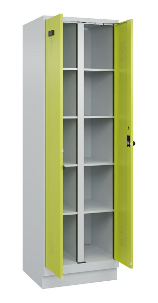 C+P Wäsche-Spind Evolo PLUS, mit Sockel, 2 Abteile, 1950x600x500mm, 7035/0024, Verschluss Drehriegel, 049022-20B S10015