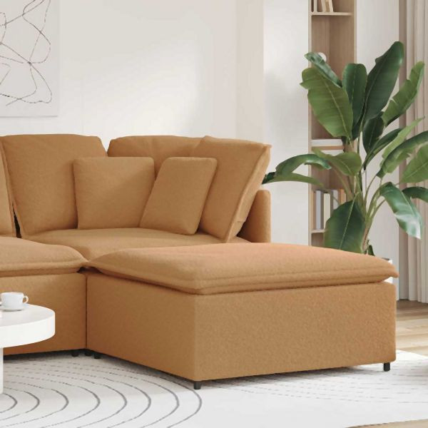 vidaXL Modulares Sofa Fußhocker-Modul Beige 100x100x48 cm, 4104506