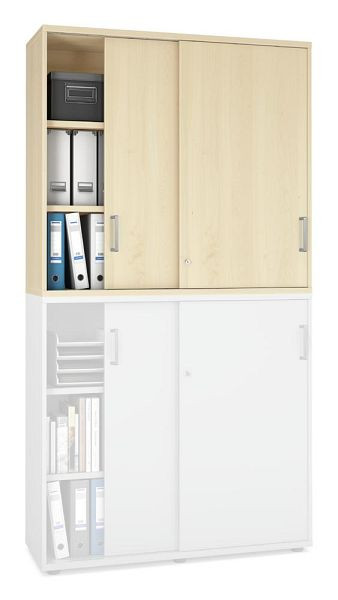 Deskin Schiebetüren-Aufsatzschrank MULTI MODUL-PRO, Ahorndekor, B 1200 x H 1110 x T 420 mm, 352273