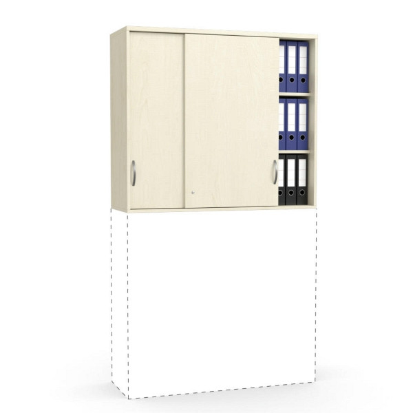 Deskin Schiebetüren-Aufsatzschrank MULTI M, Ahorndekor, B 1200 x H 1055 x T 420 mm, 271904