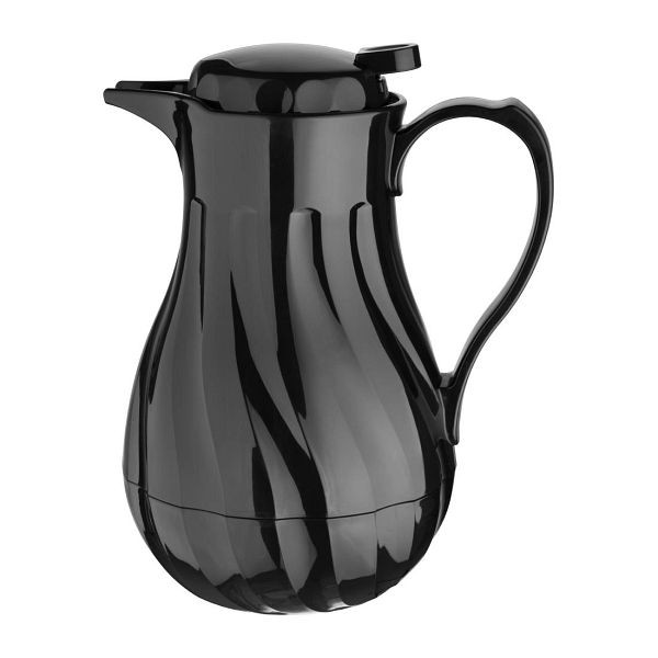 Olympia Isolierkanne Swirl Schwarz 1.2Ltr, dickes Polypropylen mit hervorragenden Isolationseigenschaften, CH117