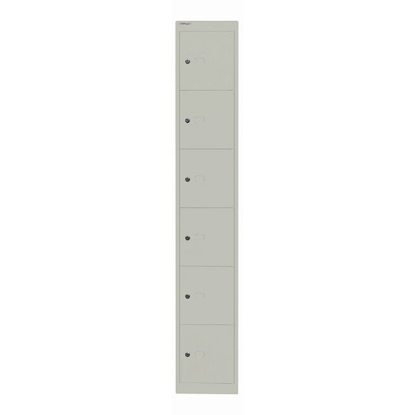 Bisley Schließfachschrank Office, 6 Fächer, Tiefe 305 mm, 673 gänsegrau, CLK126673