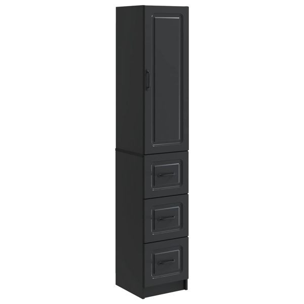 vidaXL Schrankset 2-teilig Schwarz 33 x 34,5 x 87 cm Holzwerkstoff, 3416971