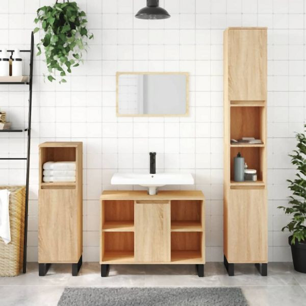 vidaXL Badschrank Sonoma-Eiche 80x33x60 cm Holzwerkstoff, 831639