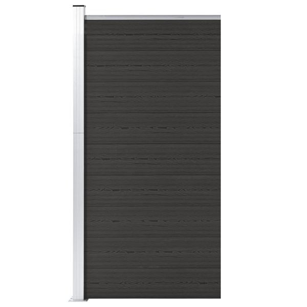 vidaXL Zaunelement WPC 95x186 cm Schwarz, 148979