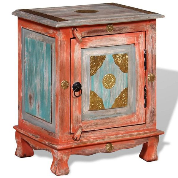 vidaXL Nachttisch Massivholz Mango Orange, 243969, 8718475528449