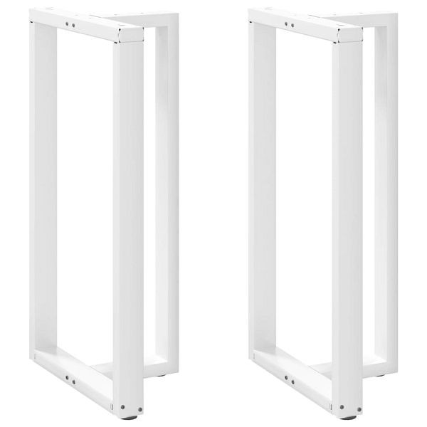 vidaXL Bartischbeine T-Form 2 Stk. Weiß 60x35x(110-111) cm Stahl, 4013105