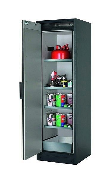 asecos Sicherheitsschrank Q-CLASSIC-90, Q90.195.060 in Silber mit 4x Fachboden (Edelstahl), 30072-049-30084