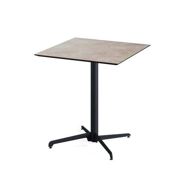 Feros X Cross Terrassentisch Schwarz gestell + Moonstone HPL 70x70 cm, 110031377