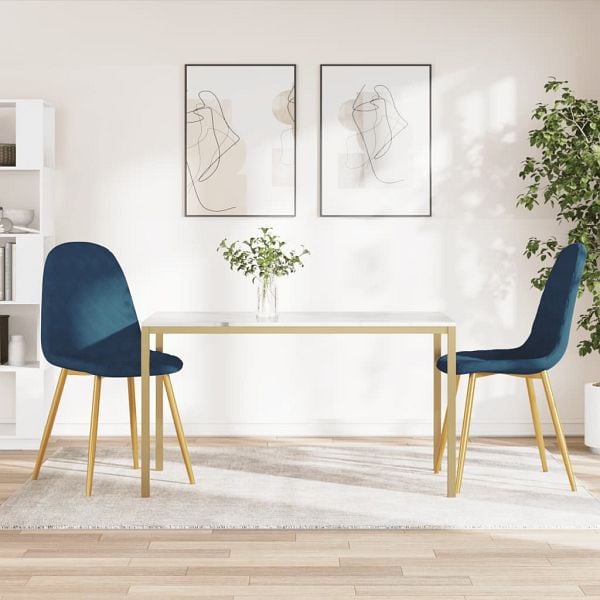 vidaXL Esszimmerstühle 2 Stück Blau Samt, Top-Qualität, 325667