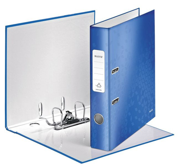 LEITZ 1006 Qualitäts-Ordner WOW, A4, schmal, Schlitz, blau metallic, 1006-00-36