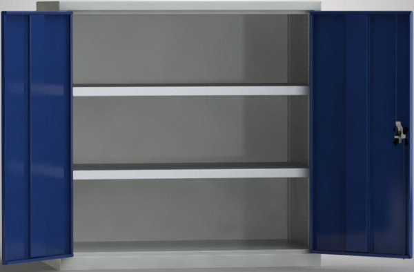 KLW Universalschrank 1000x1000x605mm mit abschließbaren Flügeltüren, 2 verzinkte Fachböden (80 kg), alle 20mm verstellbar, 7FN-NA1000TD-0204XRB
