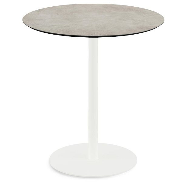 Deskin Cafeteriatisch IBIZA PRO, Gestell, Stahl Weiß RAL 9016, Tischplatte, Farbe steingrau, 359222