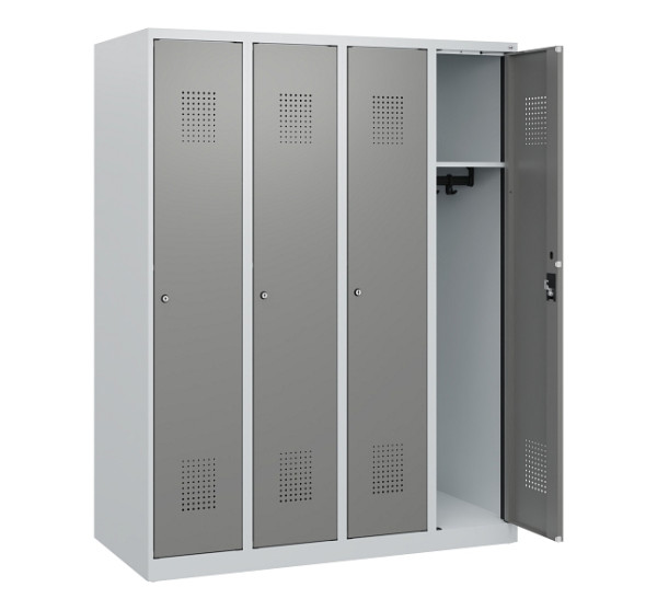 C+P Spind Evolo PLUS, 4 Abteile, 1530x1200x500mm, 7035/0004, Zylinderschloss, 0490005-40 S10041