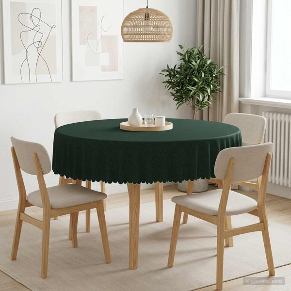 vidaXL Tischdecke 5 stk. Rund Dunkelgrün Ø 180 cm, 42040501