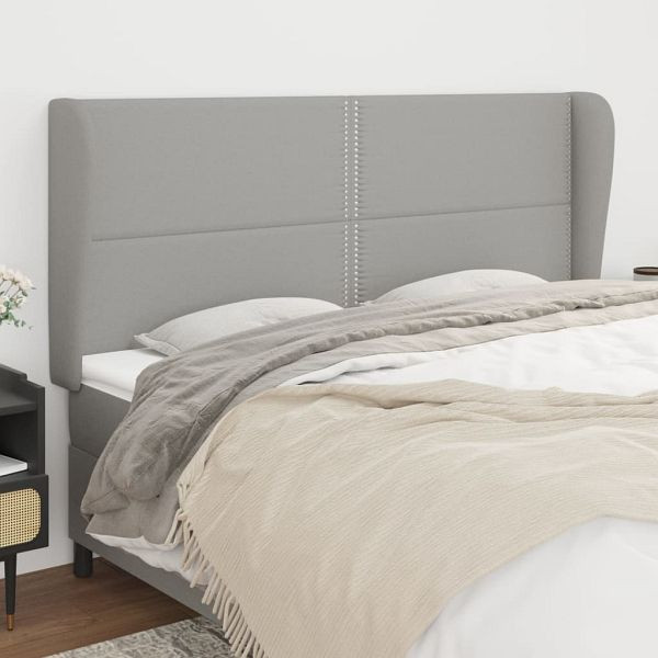vidaXL Kopfteil mit Ohren Hellgrau 183x23x118/128 cm Stoff, 3117830