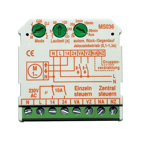 Kaiser Nienhaus Mehrfachsteuergerät 230V, UP, für einen Motor, Parameter einstellbar, 331500
