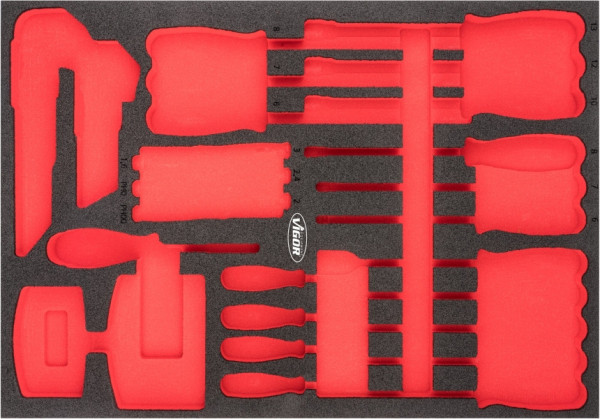 VIGOR 2-Komponenten Weichschaum-Einlagen, Einlagenmaß / Schubladengröße: L (563 x 393 x 35 mm), Verwendung: V6814, V6814-L