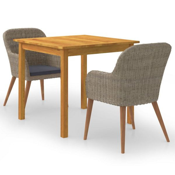 vidaXL 3-teilig Garten-Essgruppe Braun, 3067731, 8720286337776
