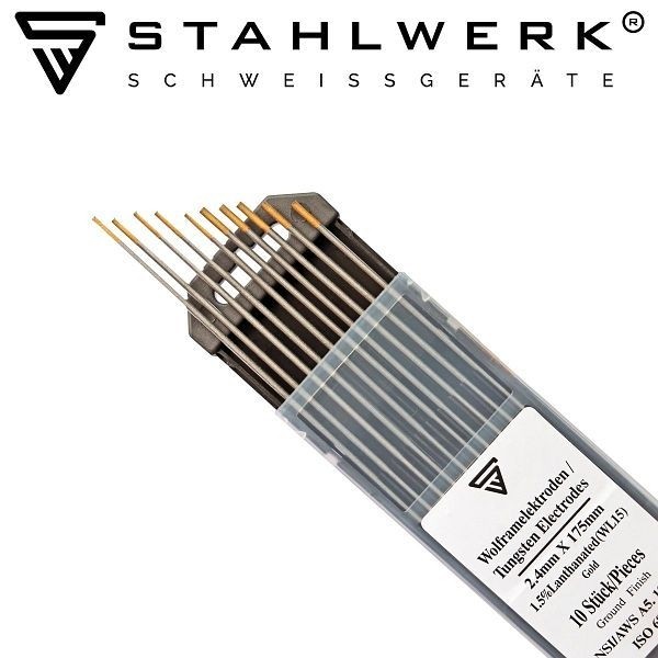 STAHLWERK Wolframelektroden WL15 gold 5 x 1,6 mm + 5 x 2,4 mm, 5412