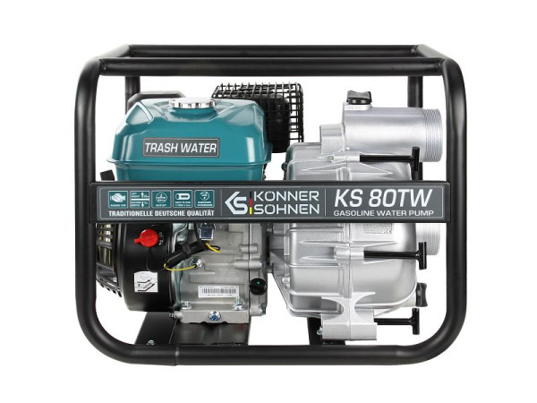 Könner & Söhnen Motorpumpe für Schmutzwasser KS 80TW, Hubraum: 212 cm3, KS 80T W