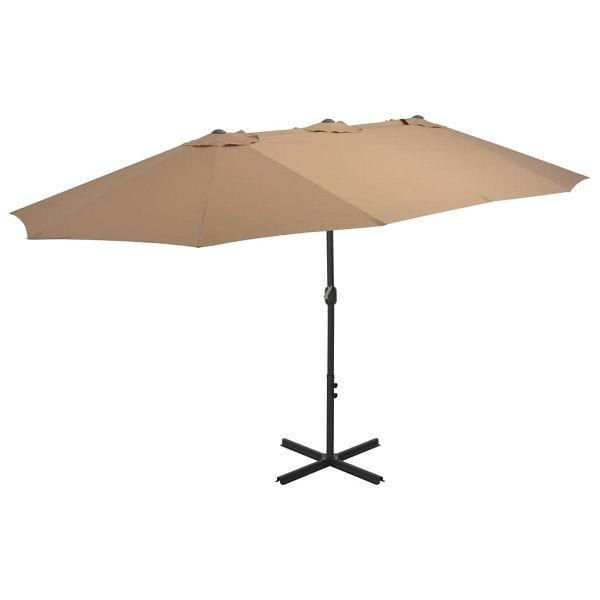 vidaXL Sonnenschirm mit Aluminium-Mast 460x270 cm Taupe, 44870
