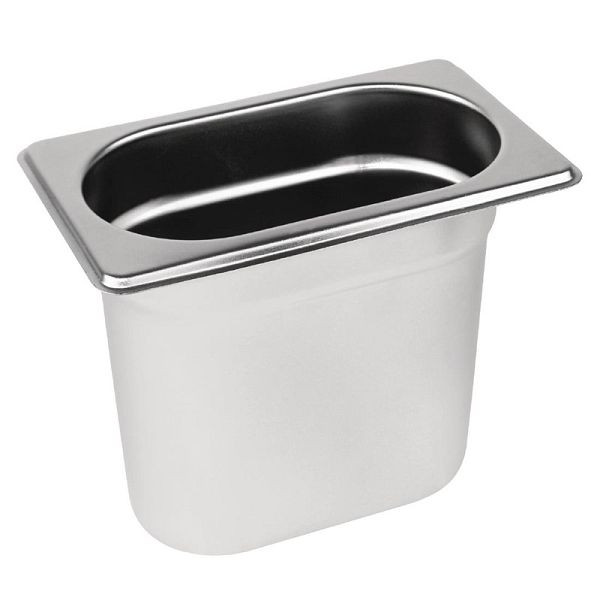 Vogue GN-Behälter Edelstahl 15cm GN1/9, Gastronormgrößen für maximale Kapazität, K826