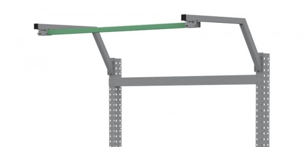 Manuflex Schienenbahn-Laufschiene in Resedagrün RAL 6011 für UNIVERSAL/PROFI/PACKPOOL-Aufbauportale, für Tischbreite 1000 mm, Resedagrün, ZB3891.6011