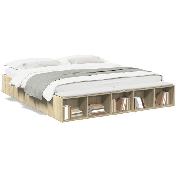 vidaXL Bettgestell Sonoma-Eiche 180x200 cm Holzwerkstoff, 3280547