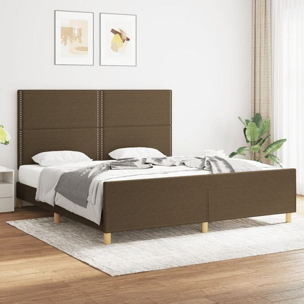 vidaXL Bettgestell mit Kopfteil Dunkelbraun 180x200 cm Stoff, 3124995