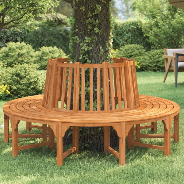 vidaXL Baumbank Rund Ø208 cm Massivholz Eukalyptus, 3154103