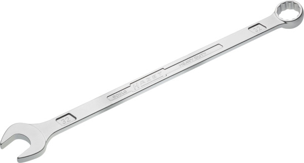 Hazet Ring-Maulschlüssel, extra lang, schlanke Bauform, Außen-Doppel-Sechskant-Tractionsprofil, 32 mm, 600LG-32