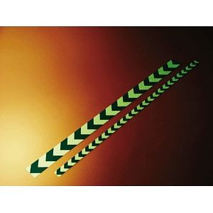 Moedel Markierungsstreifen mit grünen Richtungspfeilen, nachleuchtend, 160-mcd, Alu, 30mm x 1m, 55002