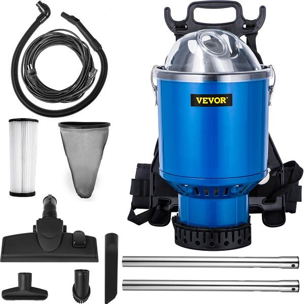 VEVOR Rucksackstaubsauger 4L Kommerzielle Rucksacksauger HEPA-Filtration Rückenstaubsauger 1000W, SYBFSXC4L220V3QZPV2