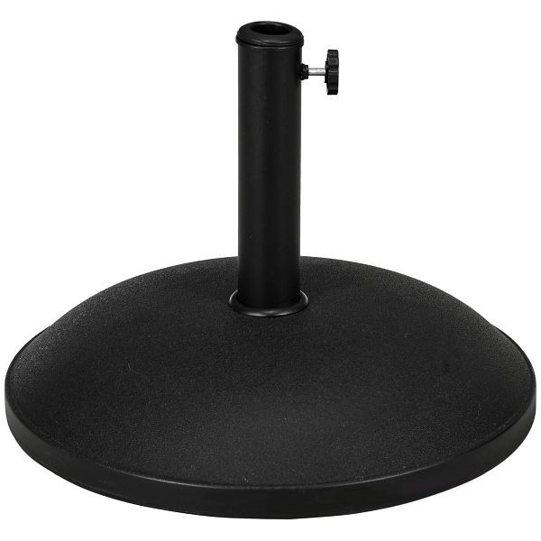 Outsunny Schirmständer, Sonnenschirmständer, 3 Adapter, verstellbar, Zement, 25 kg, Schwarz, 840-047
