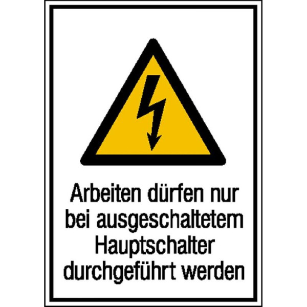Stein HGS Elektrokennzeichnung/Kombischild mit Warnzeichen und Zusatztext, 21.1245