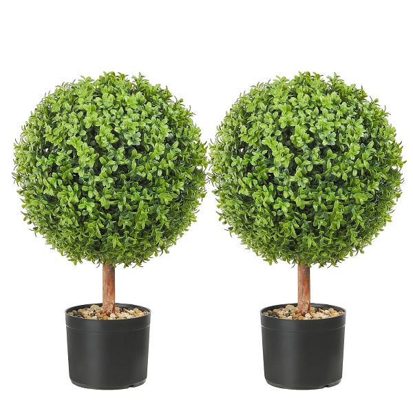VEVOR Buchsbaumkugel Künstlich Ø40,6cm Garten Deko Buchsbaum im Blumentopf Kugel künstlich Kunstpflanze aus PE, Holz, VE: 2 Stück, HYMRGXJS24YCVVYKMV0