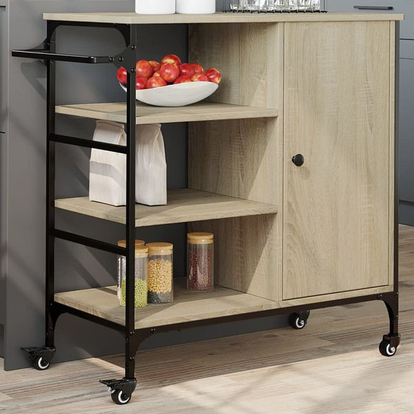 vidaXL Küchenwagen Sonoma-Eiche 87,5x38,5x84,5 cm Holzwerkstoff, 842387