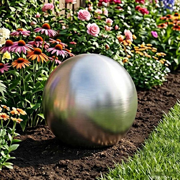 vidaXL Gebürsteter Ball Ø 37,5 cm Silber Edelstahl 201, 42008418