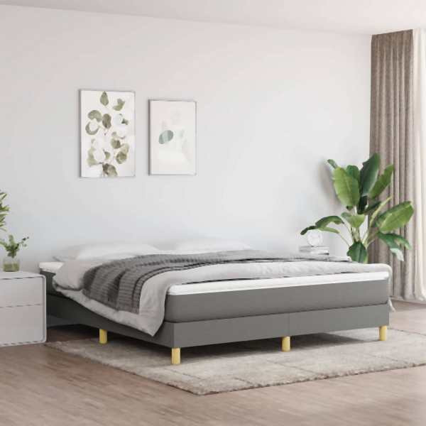 vidaXL Boxspringbett mit Matratze Dunkelgrau 160x200 cm Stoff, 3144184