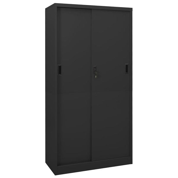 vidaXL Büroschrank mit Schiebetür Anthrazit 90x40x180 cm Stahl, 335961