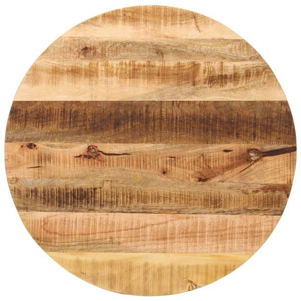 vidaXL Tischplatte Ø 80x3,8 cm Rund Raues Massives Mangoholz, 370014