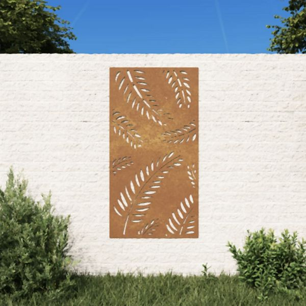 vidaXL Garten-Wanddeko 105x55 cm Cortenstahl Blatt-Design, 824493