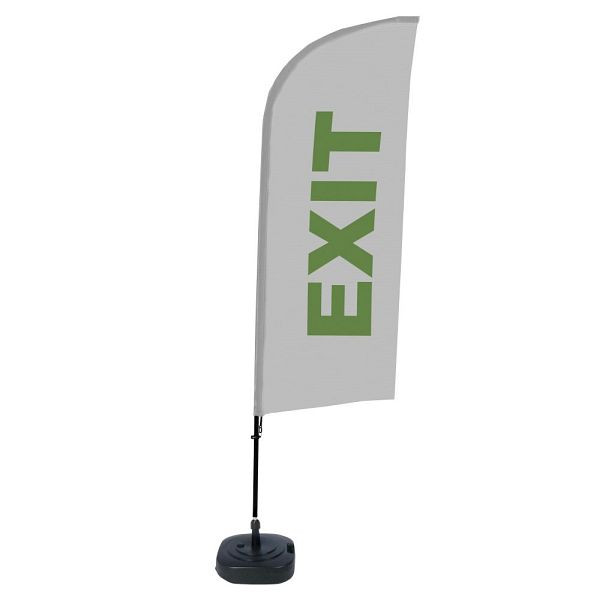 Showdown Displays Beachflag Alu Wind Komplett-Set Ausgang Grau Englisch ECO, BFAW310-WT21-I103ECO