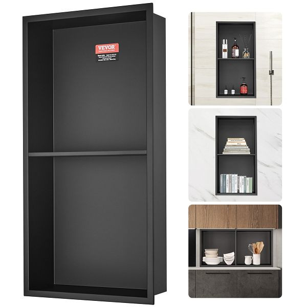 VEVOR Wandnische 10x33,02x63,5cm Edelstahl Doppellagig 100 % Wasserdicht 0-40°C Betriebstemperatur 92°-Inneneckdesign, BXGLYBK2C13YEJQ0NV0